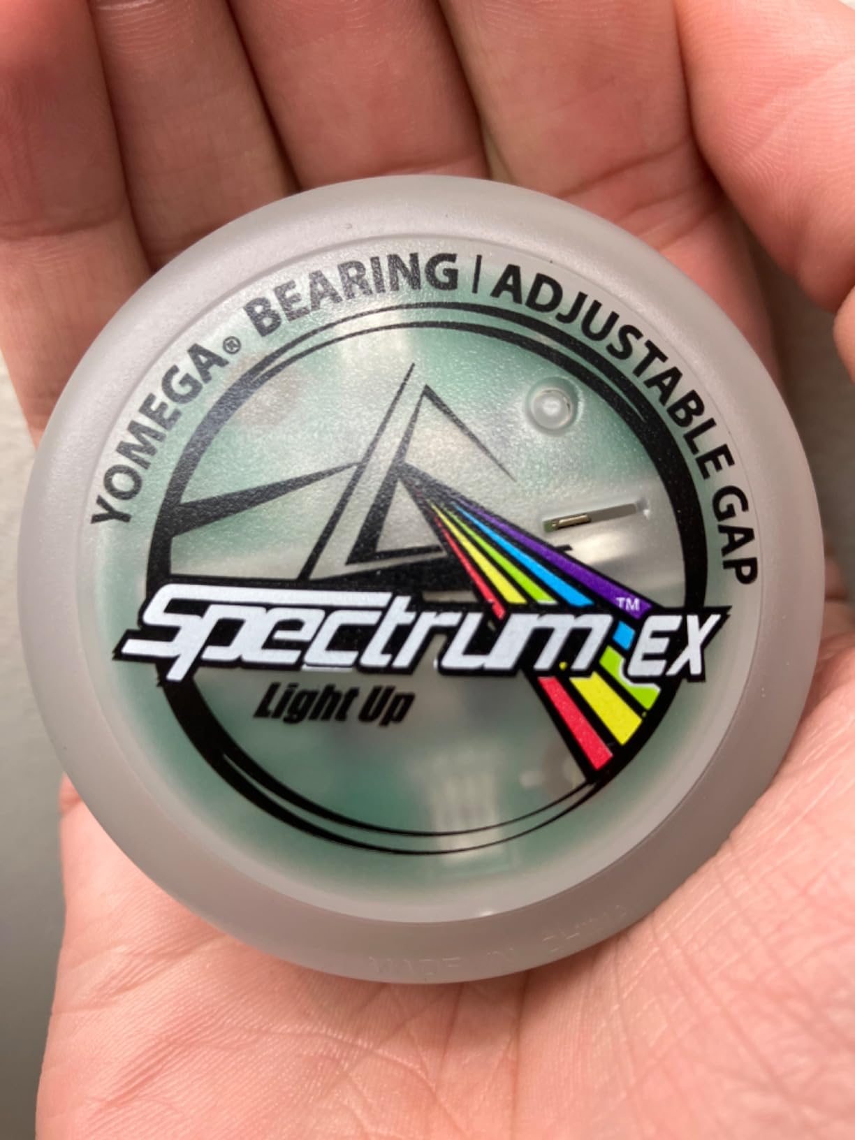 Customer holding a frosted Yomega Spectrum EX light-up yo-yo